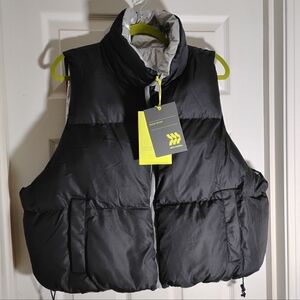 Snow Sport Short Reversible Puffer Vest 1X All In Motion NWT